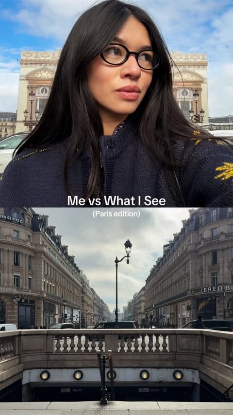 Instagram post by @alizeecailliau for Jimmy Fairly. Caption reads: me vs what i see 🕶️ for @jimmyfairly #paris....