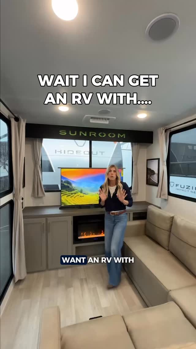 Instagram post by @trishsuhr for Camping World. Caption reads: if you need me, i’ll be in the sunroom 🌞

🚐 2026....