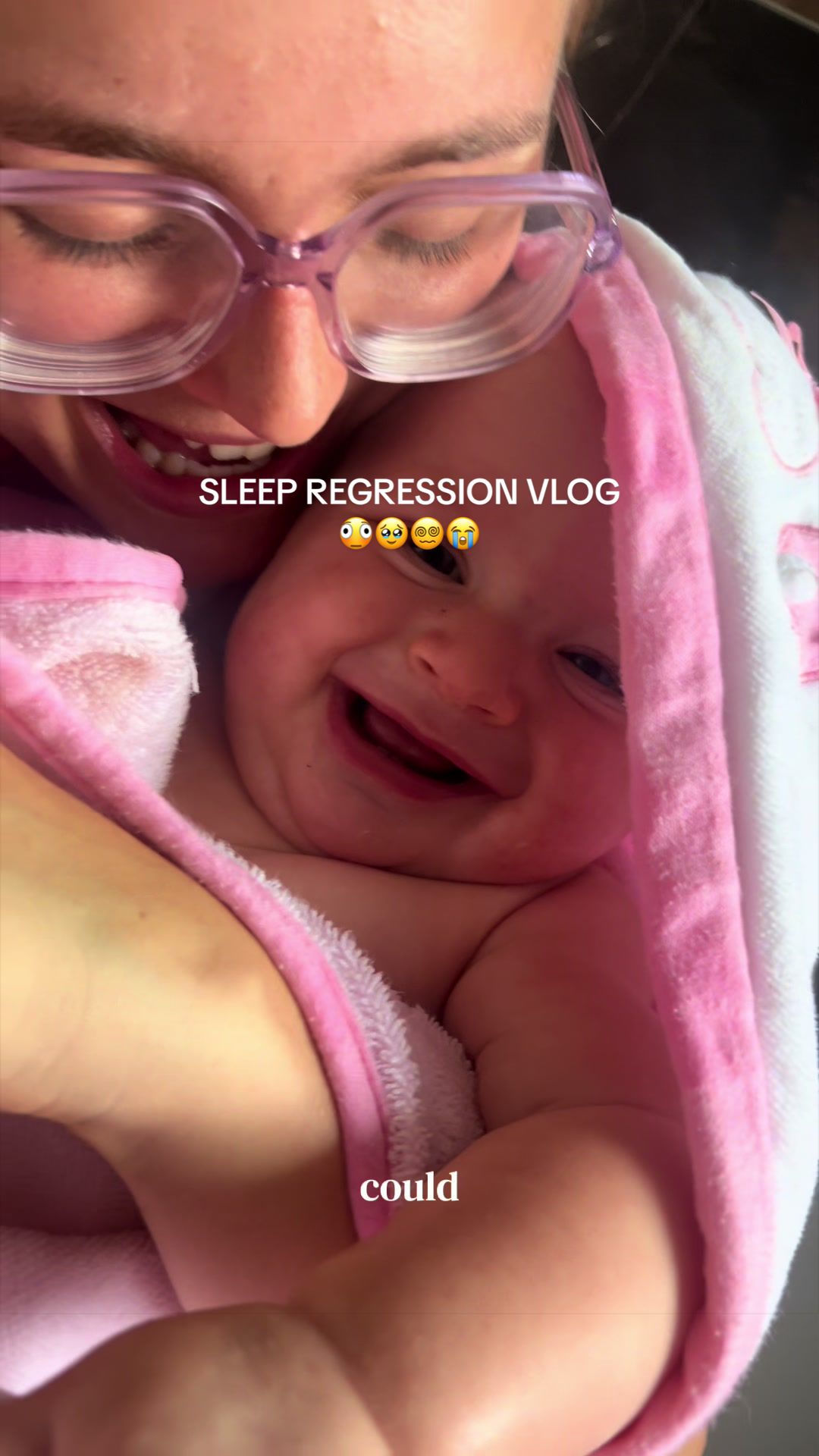 TikTok post by @darcy.mcdermott for Nala’s Baby. Caption reads: Sleep regressions are a deeeeeep trench and....