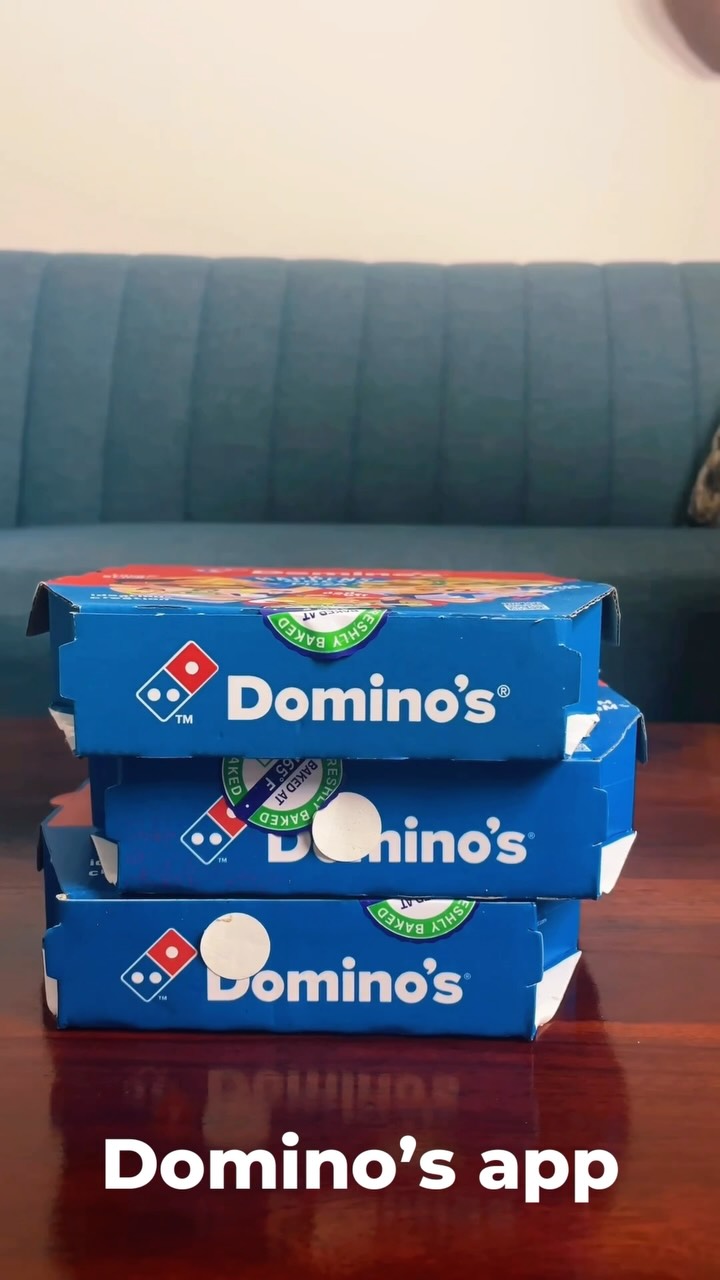 Instagram post by @kanharajputofficial for Domino’s. Caption reads: 🍕 Cravings knocking? Let them in. 🍕
#ad Just....