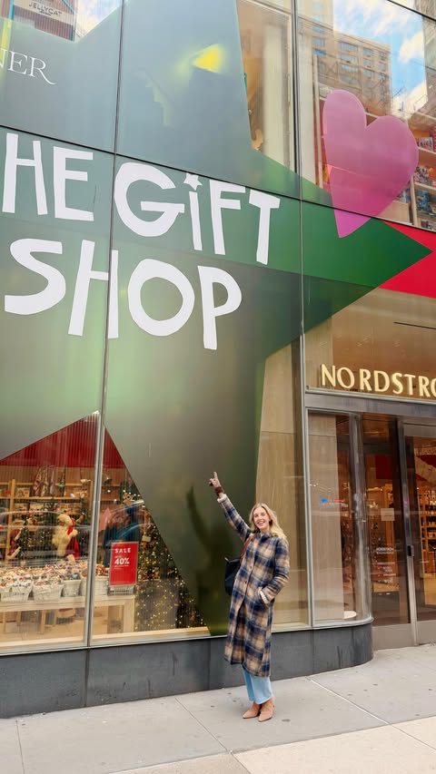 Instagram post by @marycatherineechols for Weezie Towels. Caption reads: [...] Nordstrom Flagship in NYC to shop Weezie....