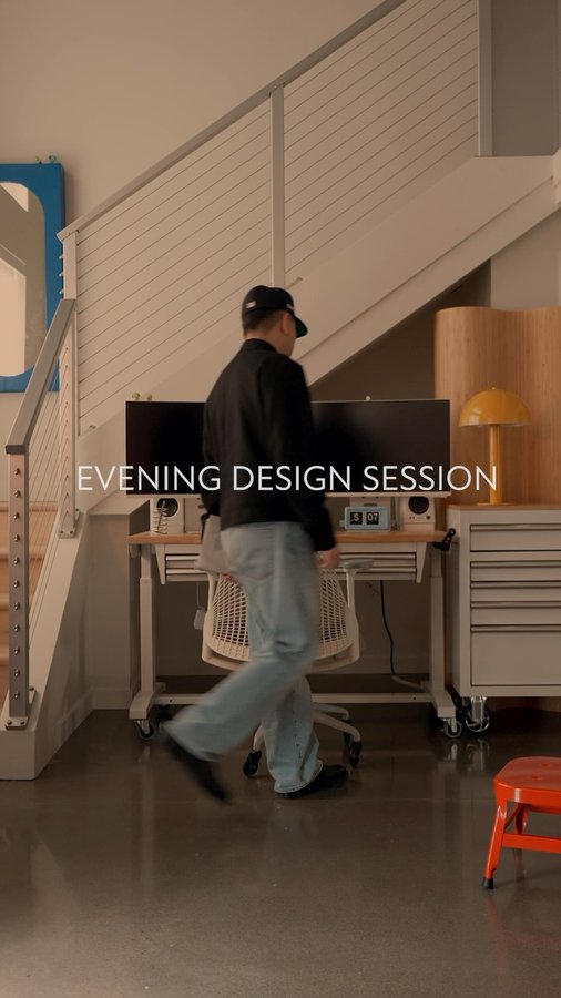 Instagram post by @kevinconcepts for Schoolhouse. Caption reads: [...] Sidnie Lamp and Gino Flip Clock from....