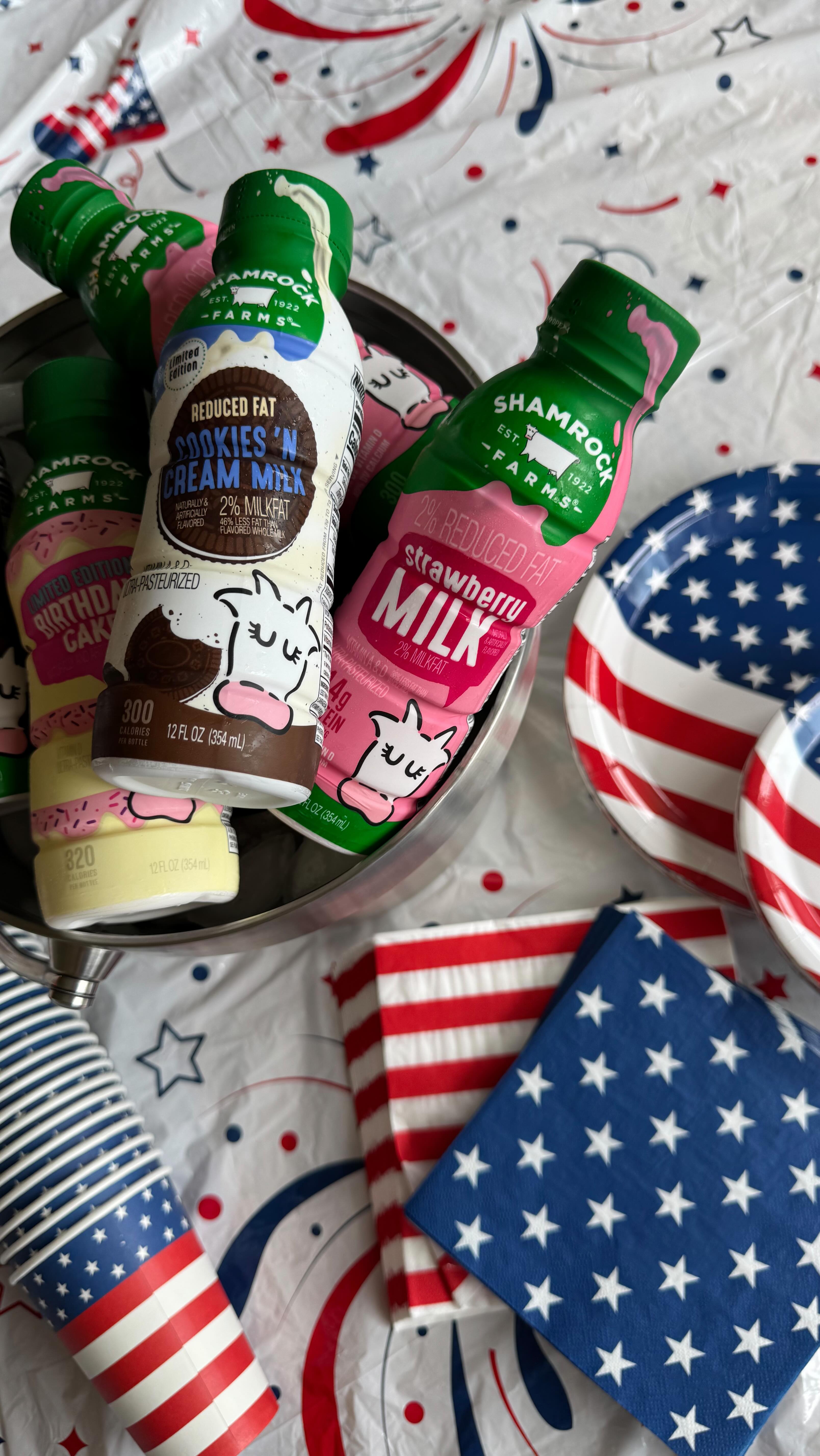 Instagram post by @lauraelizabethgraham for Shamrock Farms. Caption reads: Fourth of July celebrations — pool splashes,....