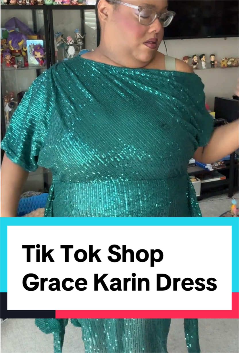 TikTok post by @midnightpursona for Grace Karin US Shop. Caption reads: @Grace Karin this dress is pretty I’m just not....