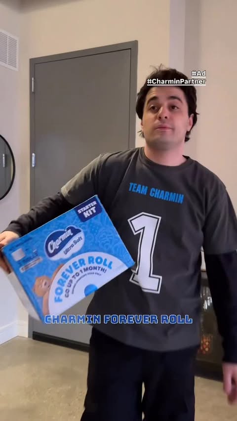 Instagram post by @toekneecorrado for Charmin. Caption reads: #ad #CharminPartner Save up to $5 on the @charmin....
