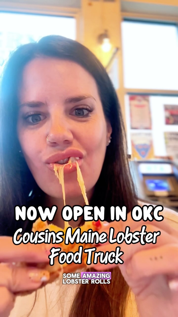 Instagram post by @adventuresinoklahoma for Cousins Maine Lobster. Caption reads: Now open in OKC! (a d) @cousinsmainelobster is now....