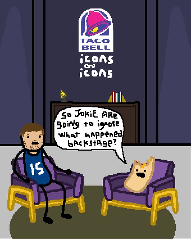 Instagram post by @nbapaints for Taco Bell. Caption reads: [...] backstage together having a moment.....