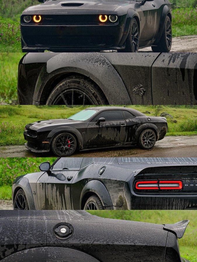 Instagram post by @dark.scat2020 for Dodge. Caption reads: If you think the first pic is wild, wait till you....