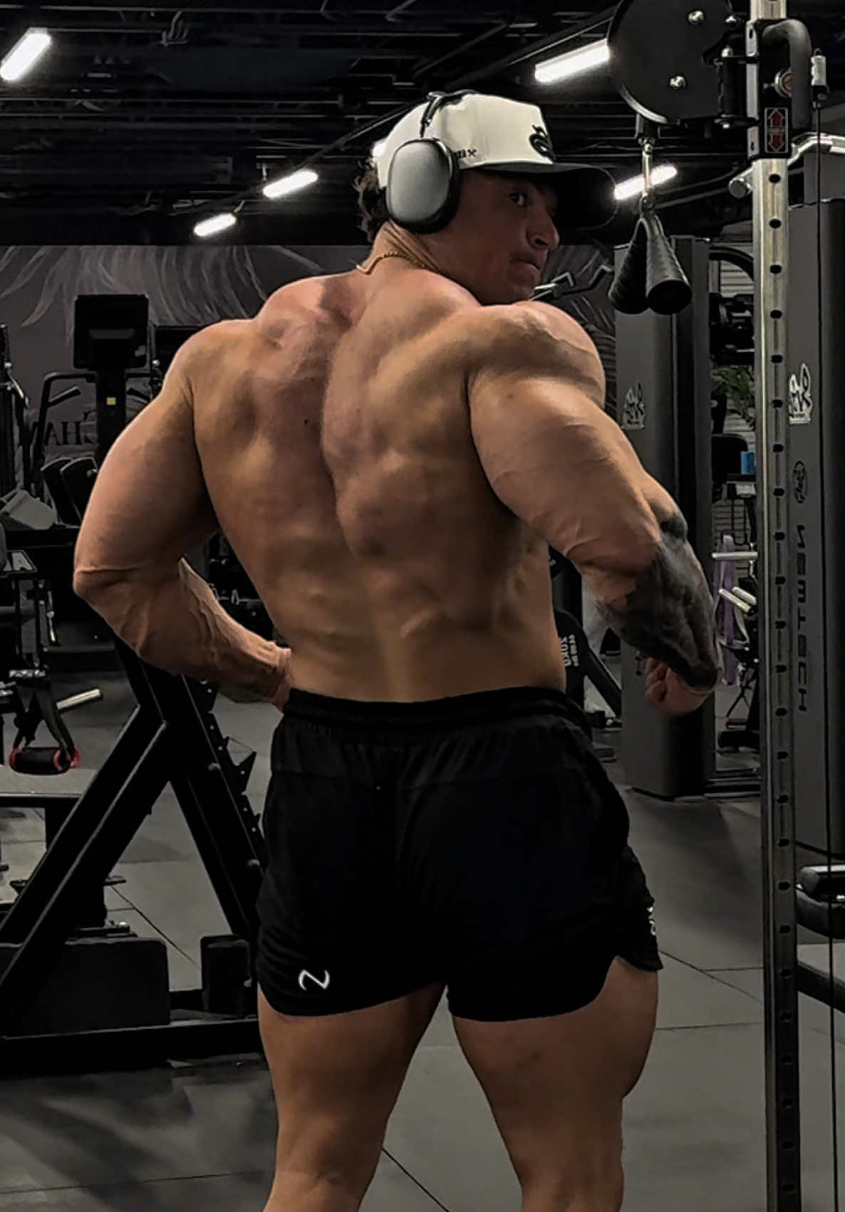 TikTok post by @mattgreggo for TLF Apparel. Caption reads: Getting shredded quickly 🫡 @TLFapparel #shoulders....