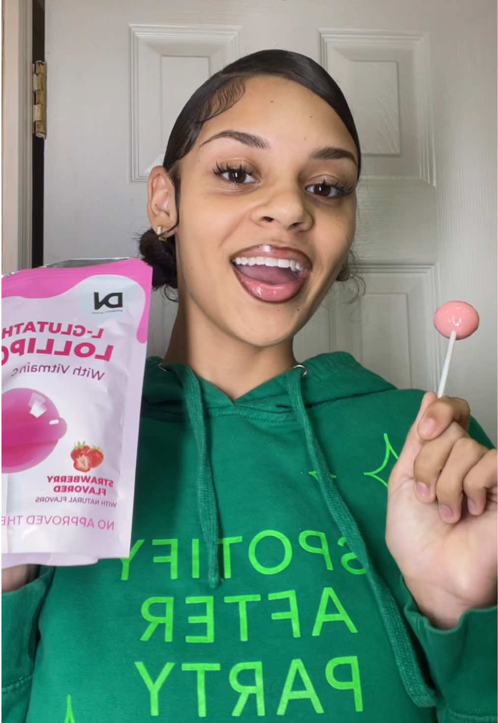 TikTok post by @gabby.marie06 for Divinity Nutra. Caption reads: lollipops that are good for you?? 🍭....