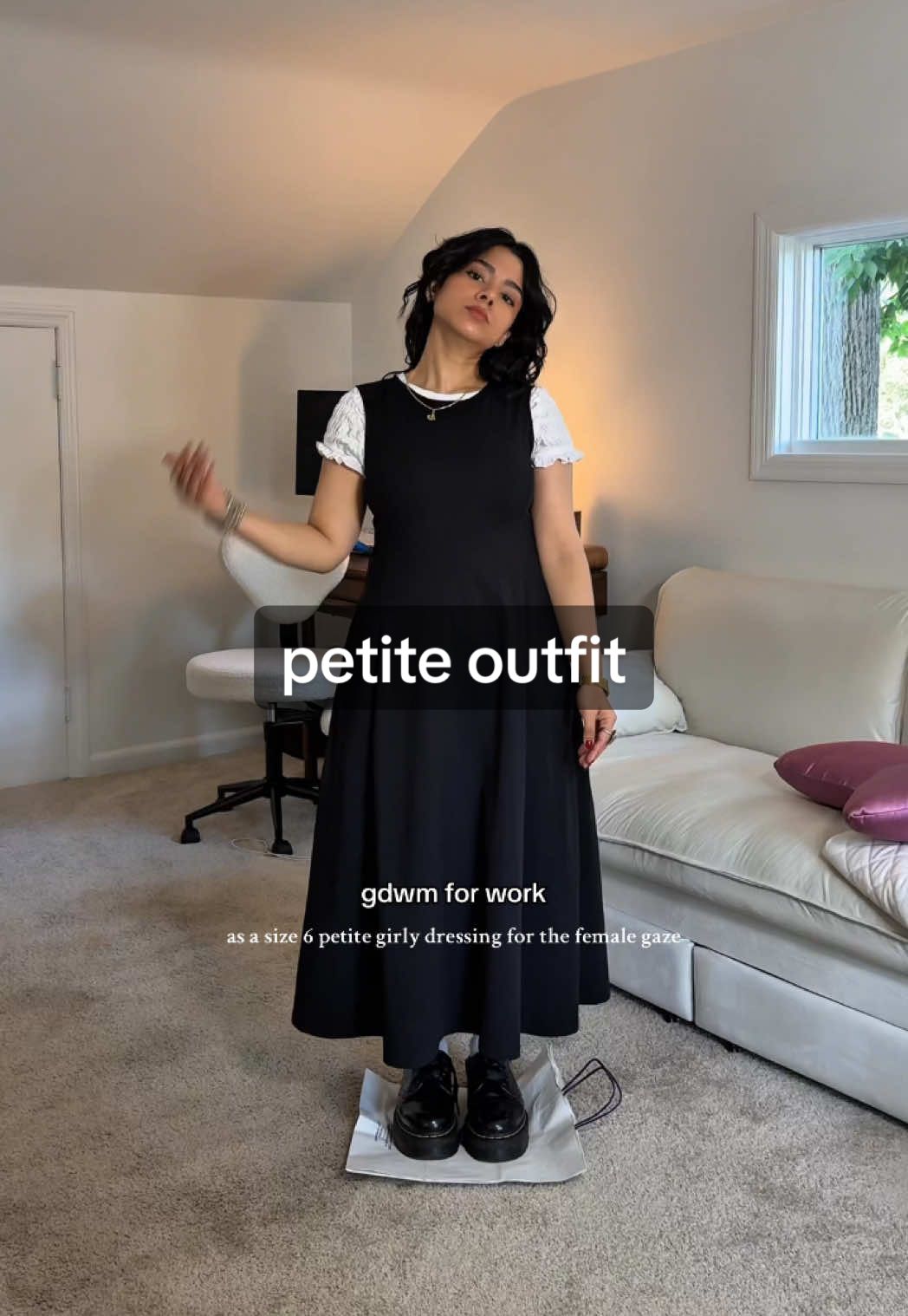TikTok post by @planzee_ for BAGGU. Caption reads: [...] USA dress @Dr. Martens @asos @BAGGU @Urban....