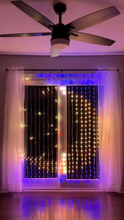 Instagram post by @mombunsandcaffeine for Govee. Caption reads: I bought the @goveeofficial Curtain Lights from....