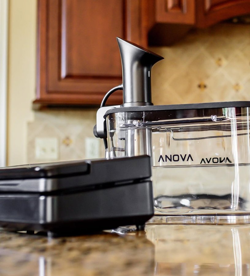 Instagram post by @bykimberlykong for Anova Culinary. Caption reads: [...] link to read my full review! (ad)....