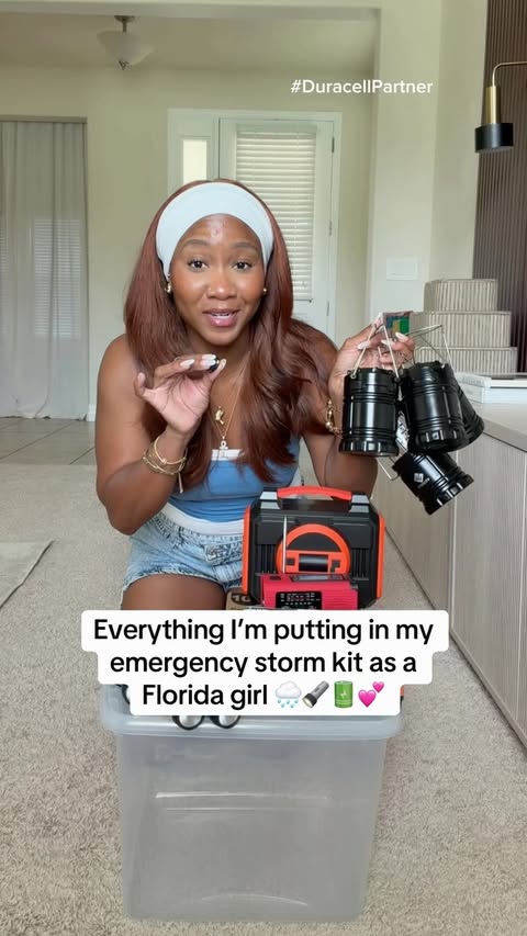 Instagram post by @lifewithcina for Duracell. Caption reads: [...] 😅🙌🏽⛈️🔋 Of course, I had to include....