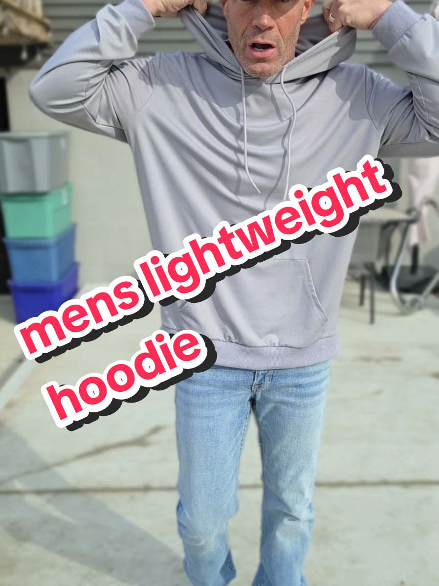 TikTok post by @dcfitness1 for COOFANDY. Caption reads: @COOFANDY mens lightweight hoodie [...].