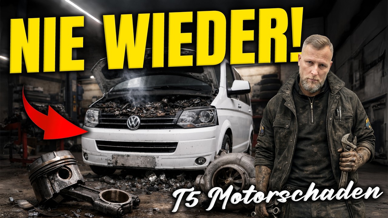 YouTube post by @DieAutogesellschaftDresden for carVertical. Caption reads: Engine junk, trust gone! Nobody understands this....