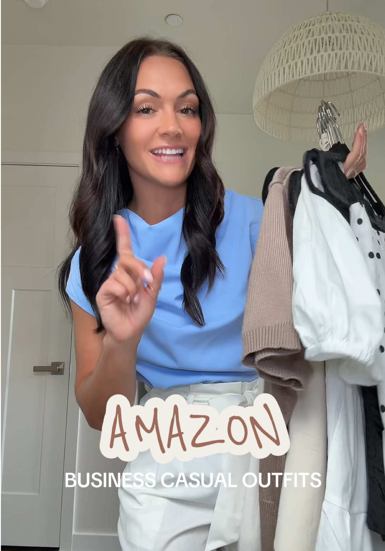 TikTok post by @brianna.lotz for Amazon Influencer ID. Caption reads: Business Casual Summer Outfits - all from @Amazon....