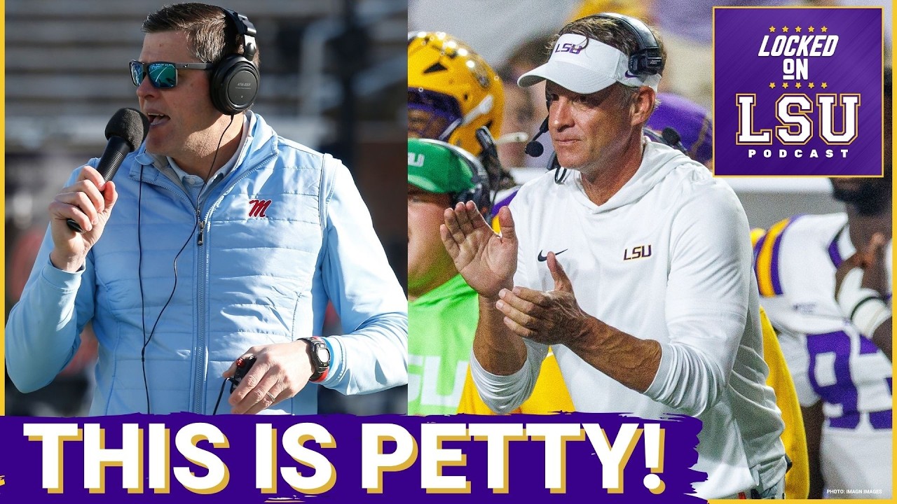 YouTube post by @LockedOnLSU for FanDuel. Caption reads: PETTY! Ole Miss Pulls Stunning Move Before LSU....