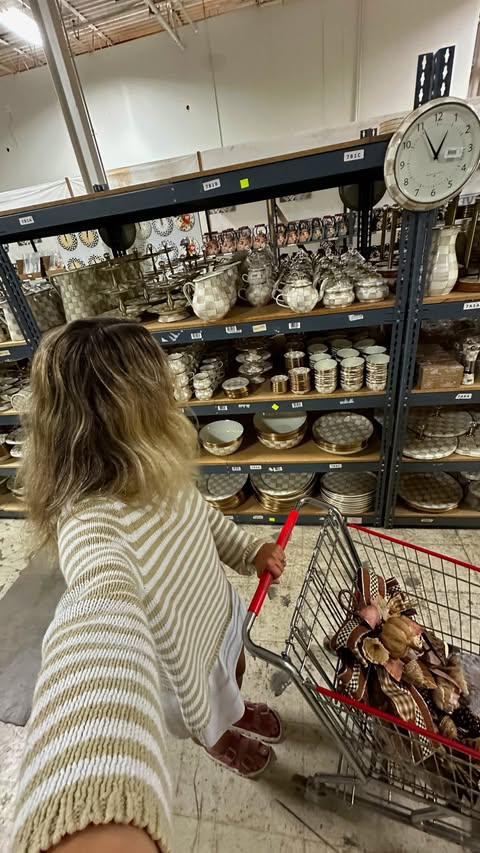Instagram post by @kellysyron for MacKenzie-Childs. Caption reads: Who wants to see my haul? ❤️🏁 @mackenziechilds....