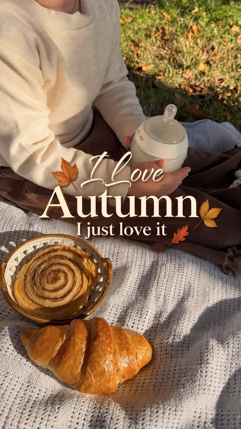 Instagram post by @reiss_wesla_isla for Miniolie. Caption reads: Autumn days in the sweetest MiniOlie outfit 🍂🤎....