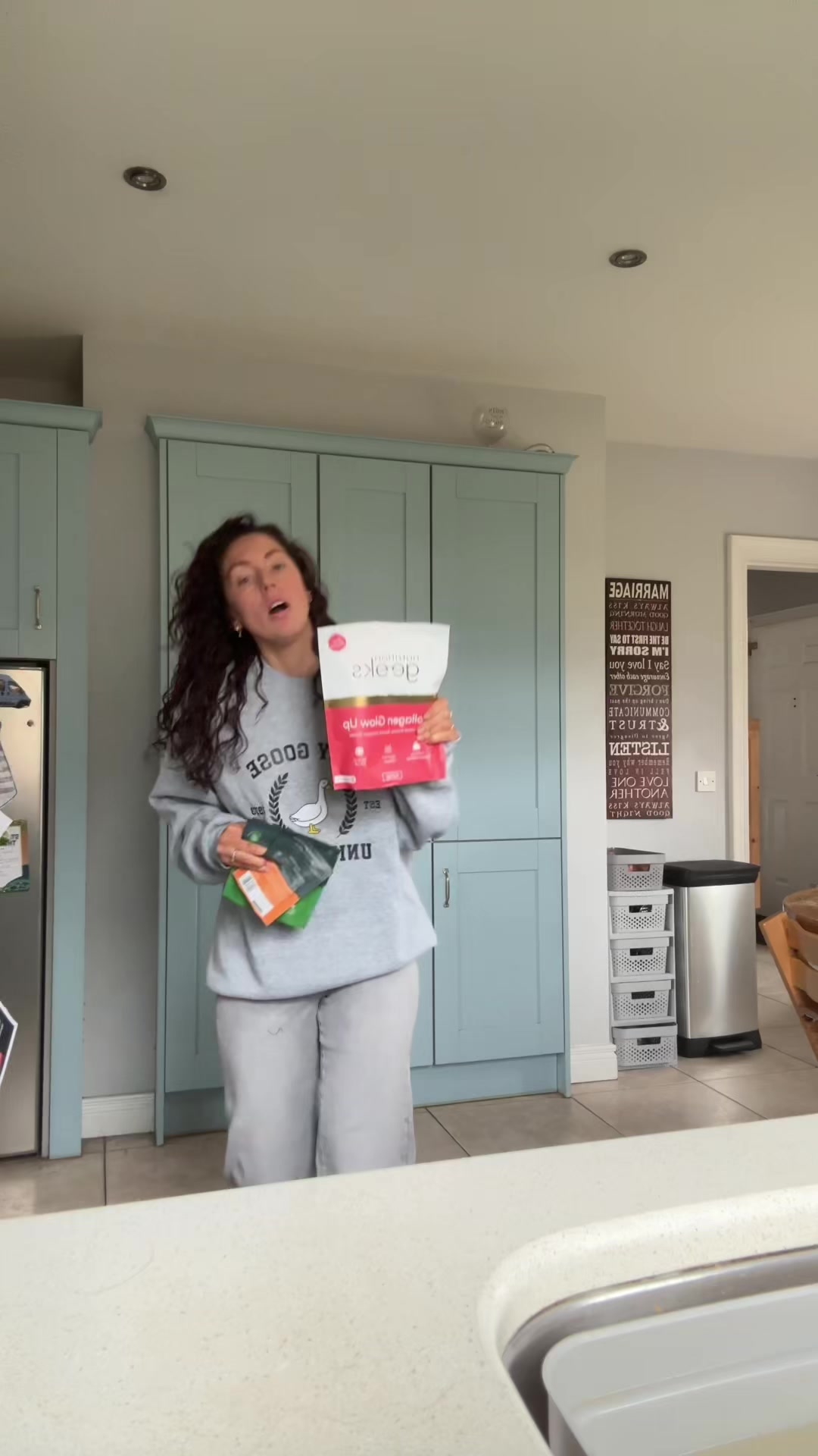 TikTok post by @itsverykerry for Nutrition Geeks. Caption reads: @nutritiongeeksofficial thank you for the samples....