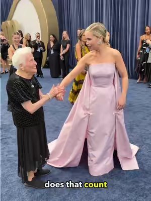 TikTok post by @rosssmith for Peacock TV. Caption reads: Granny and I hit the Emmys red carpet to celebrate....