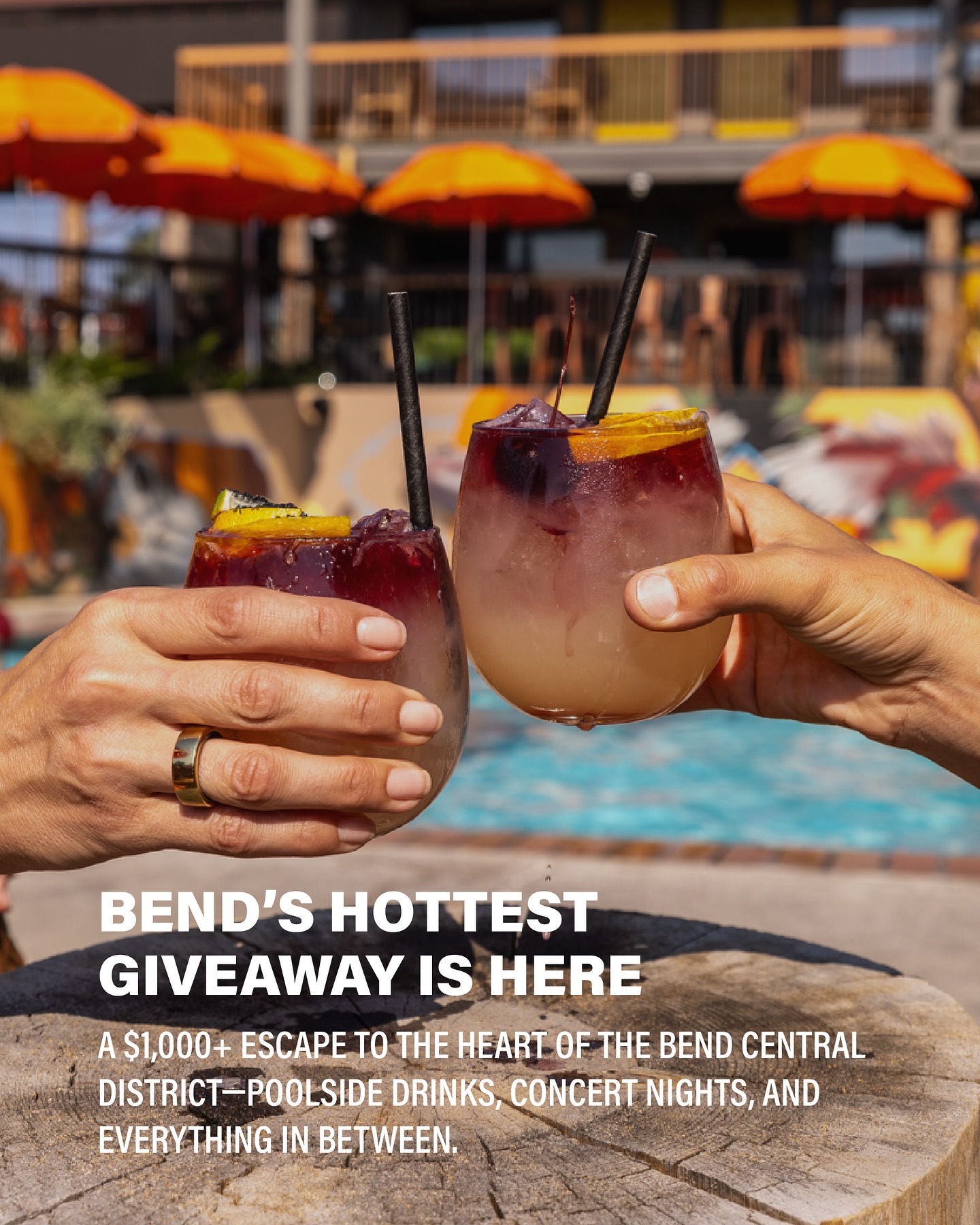 Instagram post by @thebendfoodie for Visit Bend. Caption reads: HOT TIP: The Bend Central District is where it’s....