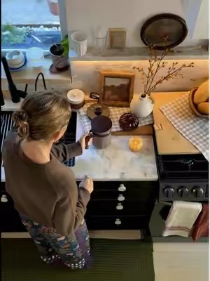 TikTok post by @victoriamorsew for Hotel Chocolat. Caption reads: [...] first cool morning together with @Hotel....