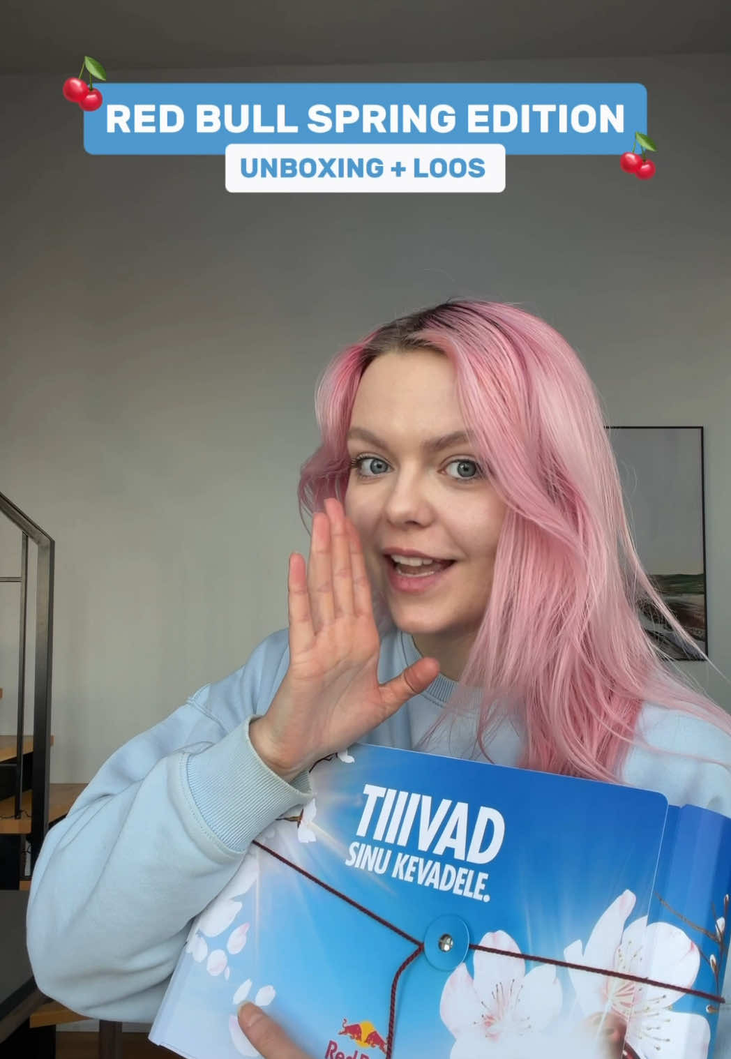 TikTok post by @helen.eriksoo for Red Bull. Caption reads: 🍒LOOS🍒 Loosime koostöös @Red Bull Estonia ’ga....