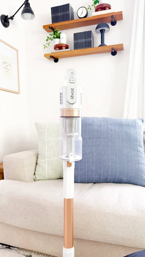 Instagram post by @madissonstickel for Levoit. Caption reads: [...] I saw this new VortexIQ vacuum from....