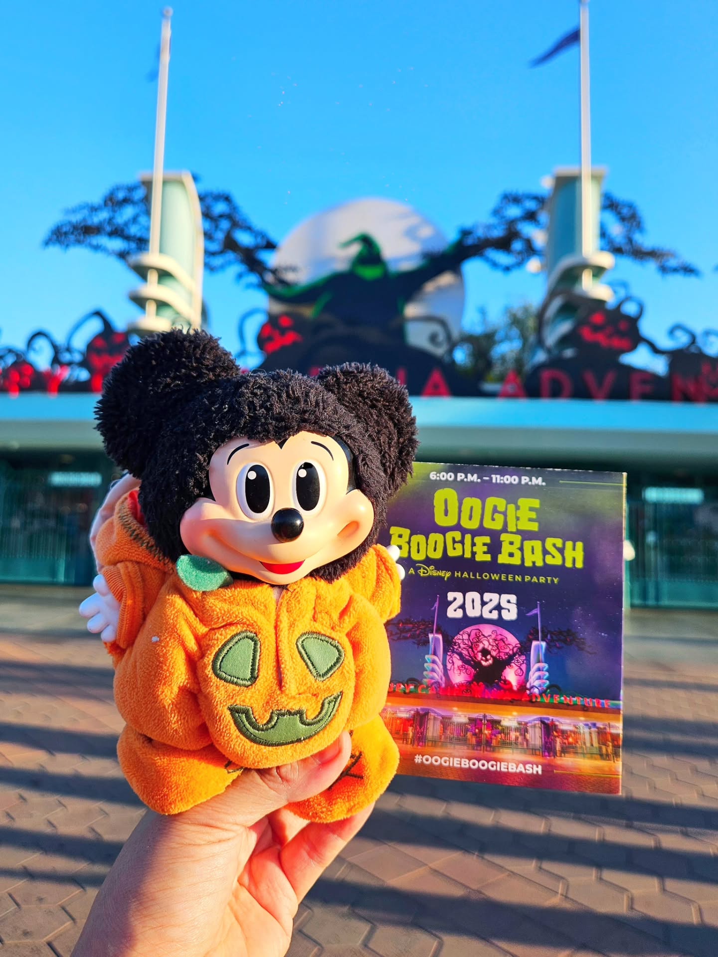 Instagram post by @magicalsoulfoodie for POP MART. Caption reads: Oogie Boogie Bash Map Guide at Disney California....