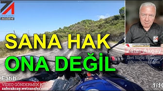 YouTube post by @ZaferAKCAY for WeTransfer. Caption reads: SANA HAK ONA DEĞİL | 5Sriders | Motosiklet....