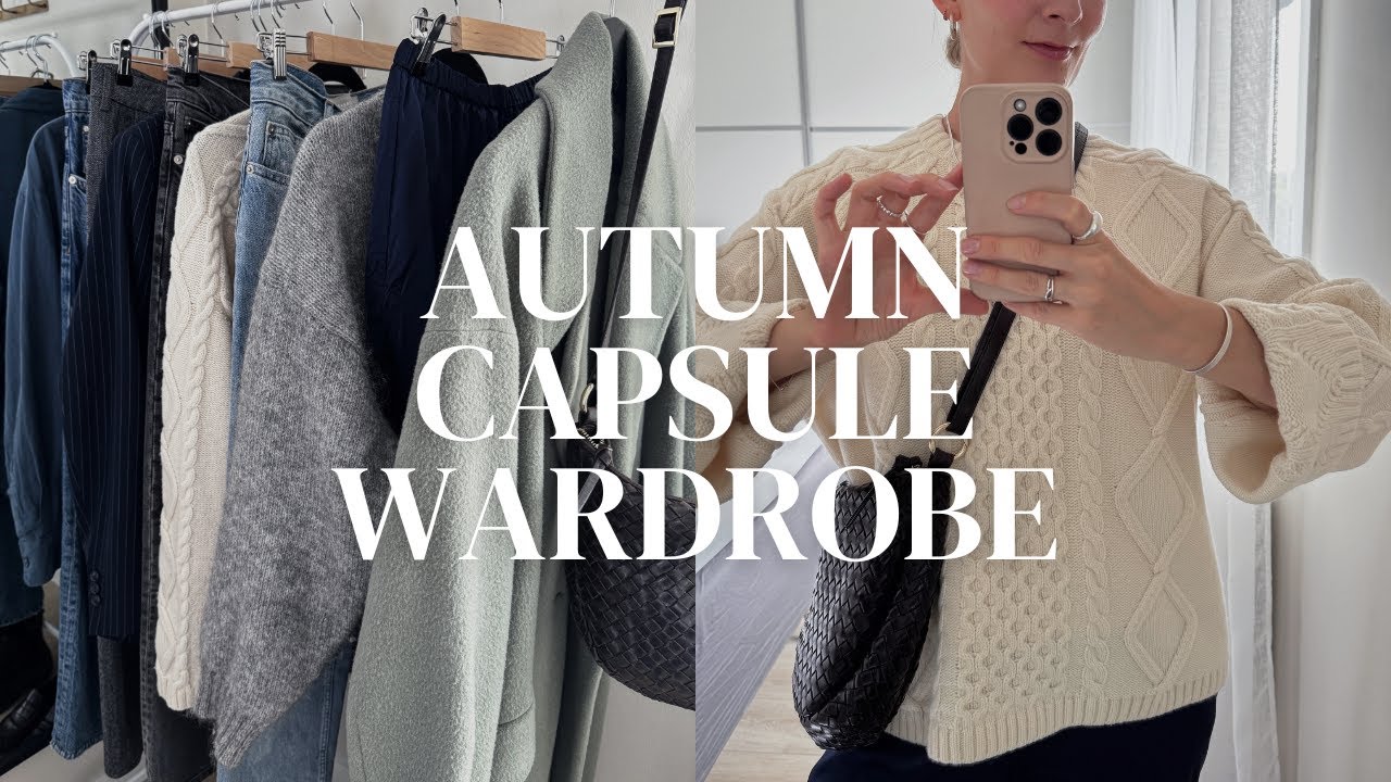YouTube post by @UseLess_dk for Massimo Dutti. Caption reads: Effortless autumn capsule wardrobe 🍂.
