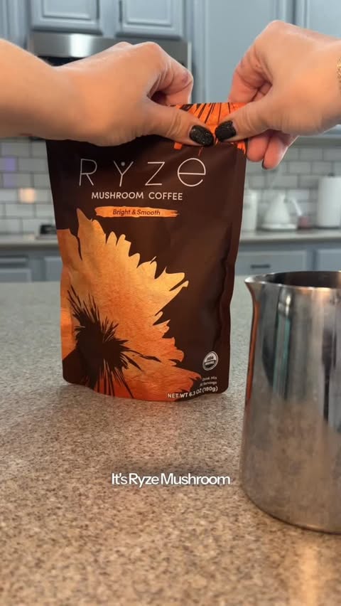 Instagram post by @thewymac for RYZE SUPERFOODS. Caption reads: Lately I’ve been leaning into coffee that actually....