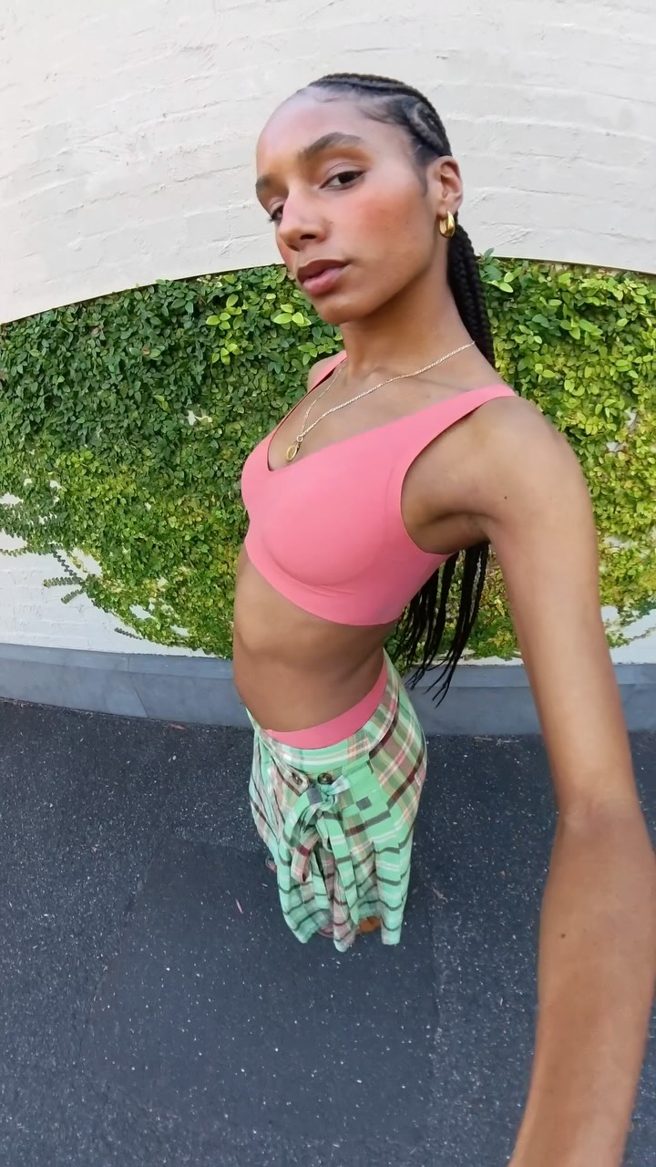 Instagram post by @demiroxmensah for sloggi. Caption reads: on the move with @sloggi love these cute sets....