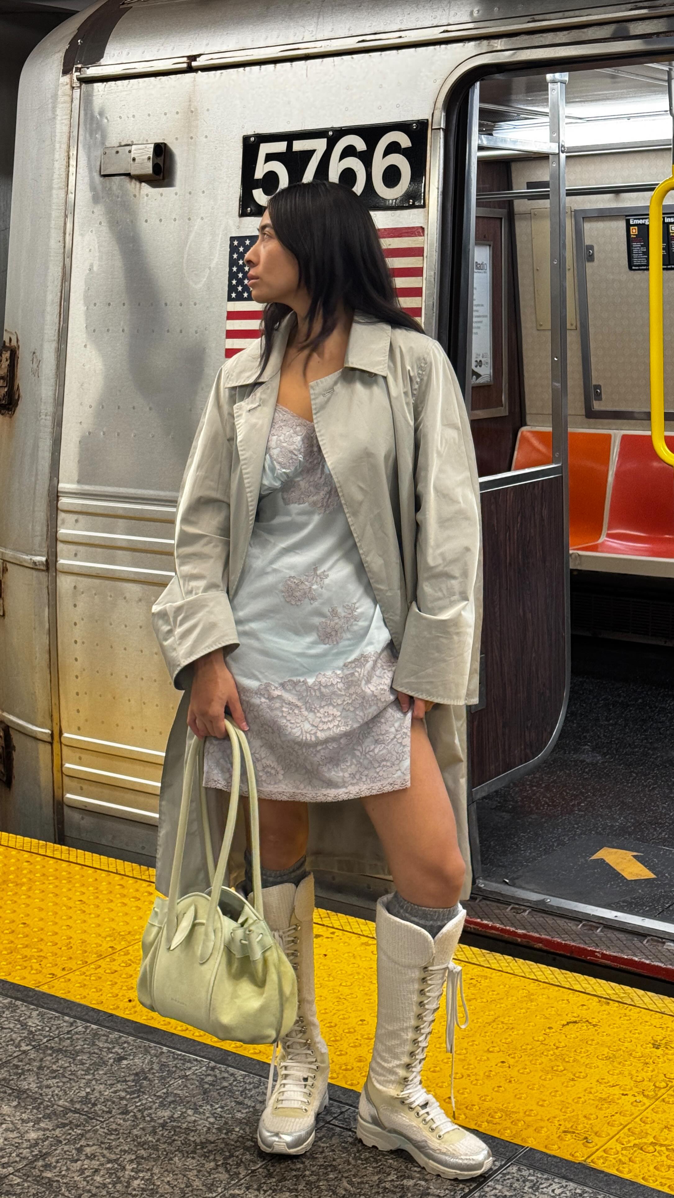 Instagram post by @himichelleli for Marni. Caption reads: always running after something 🍐 my perfect pear....