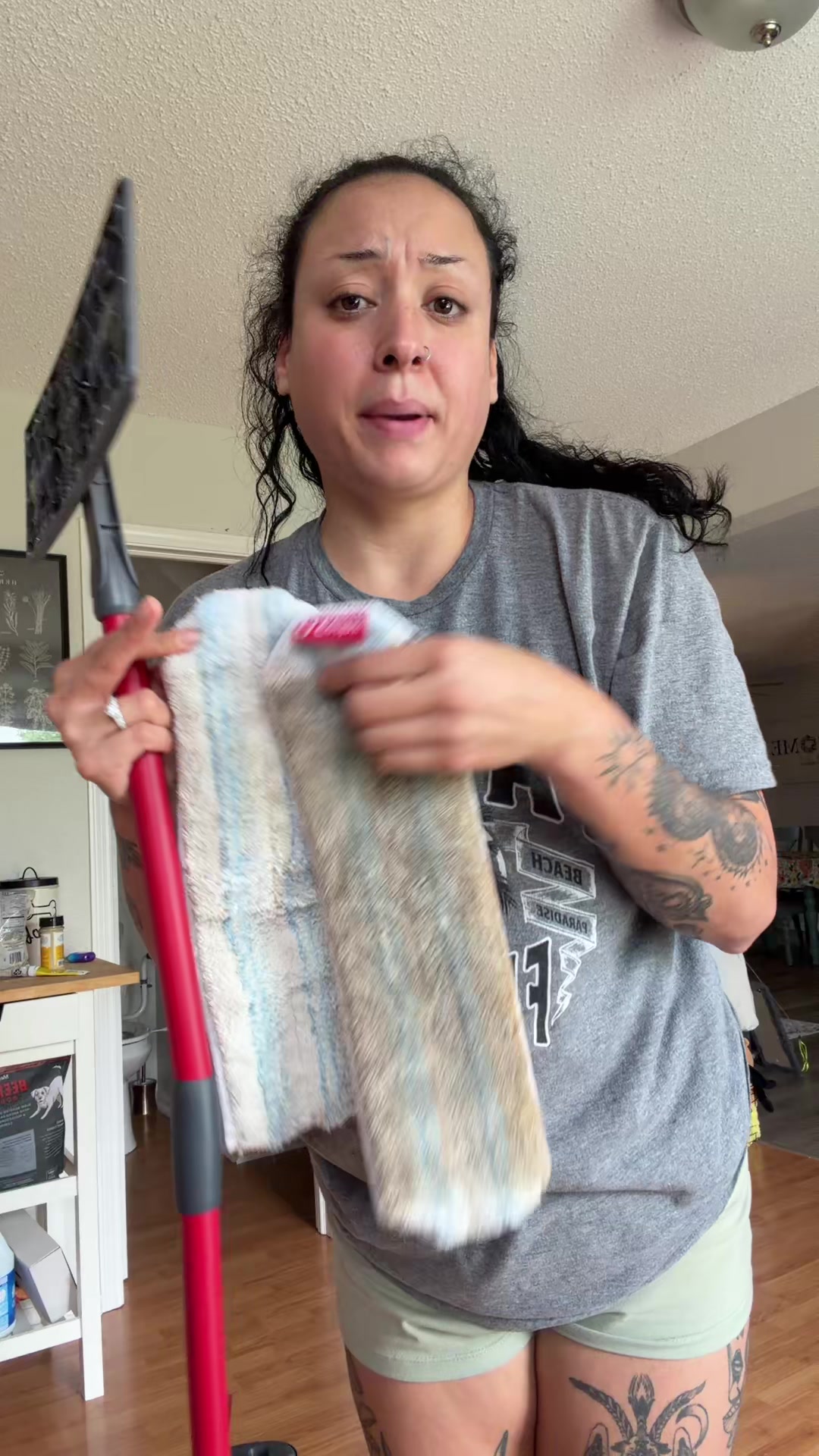 TikTok post by @itslicibaby96 for O-Cedar. Caption reads: This is an ad . But I love my @O-Cedar mop!!....