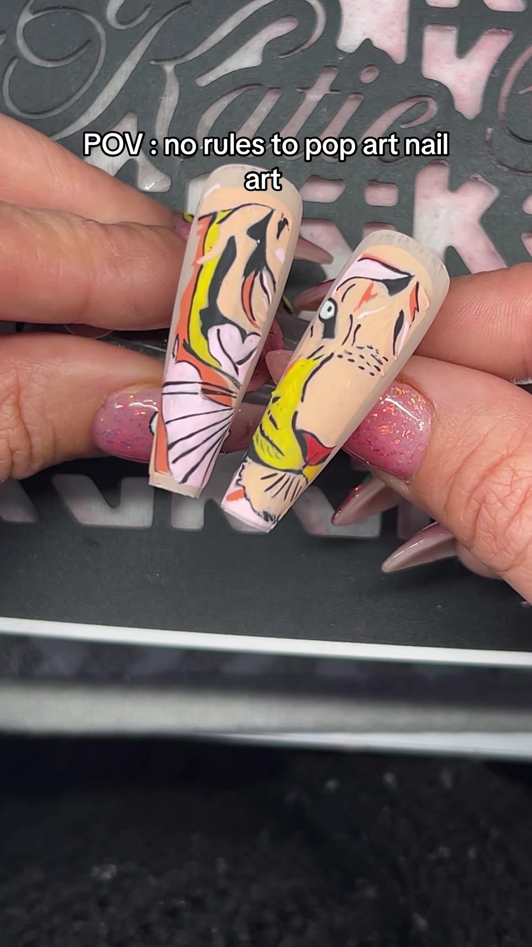 TikTok post by @nailsbyjodilea for Katie Barnes Tool Range. Caption reads: [...] and the no 1 fine liner from @Katie Barnes....