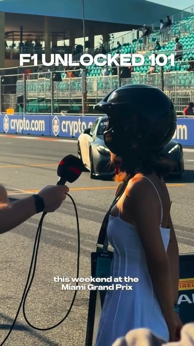 Instagram post by @aalessandragio for FORMULA 1. Caption reads: Experienced F1 Unlocked at the Miami GP 🏎️🌴 Sign....
