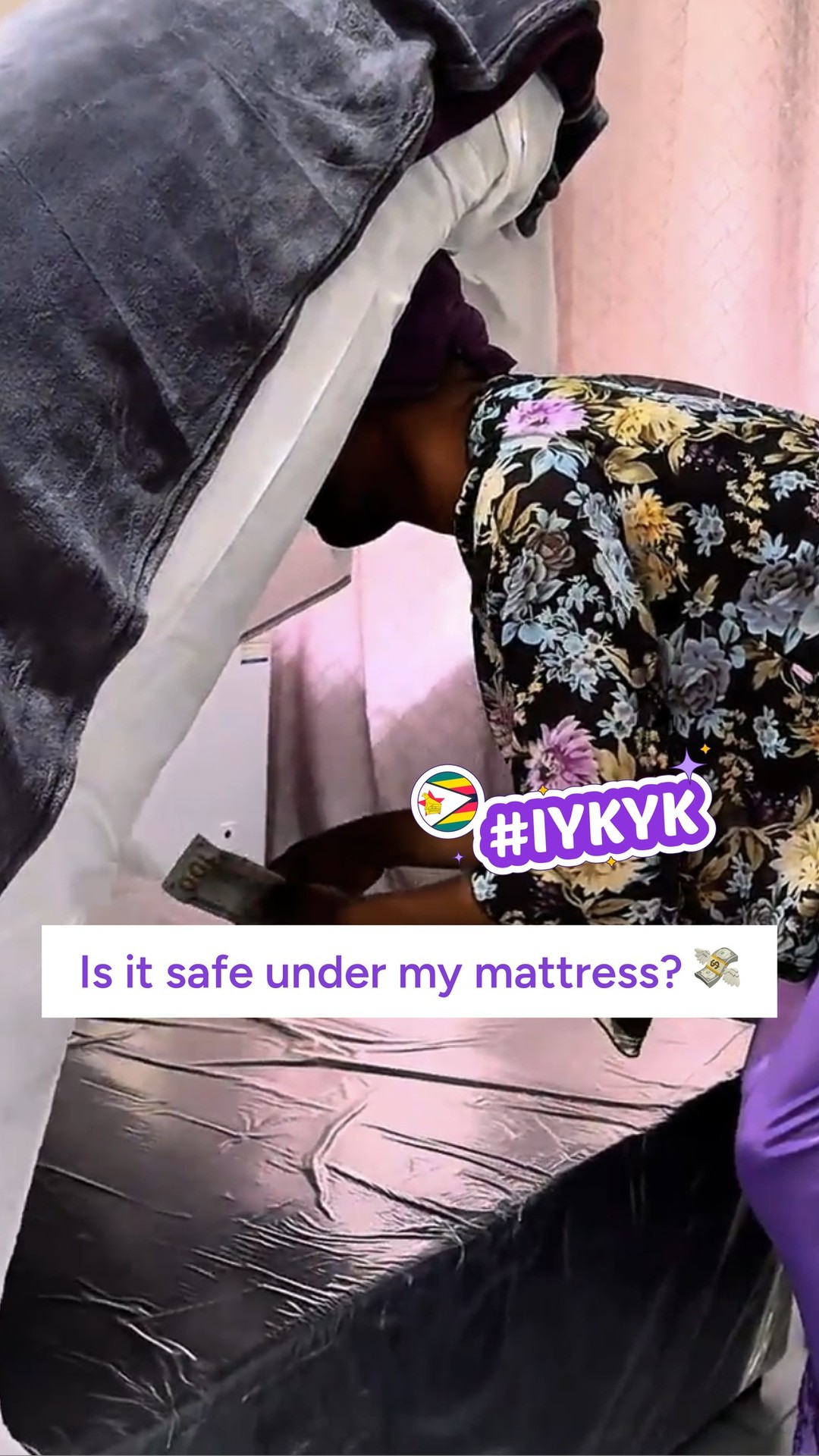 Instagram post by @mamavee_zw for WorldRemit. Caption reads: So you don’t keep your money under the mattress?....