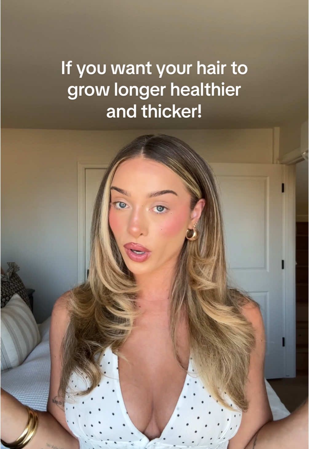 TikTok post by @delaneychilds for JSHealth Vitamins. Caption reads: If you’re looking to grow your hair longer,....