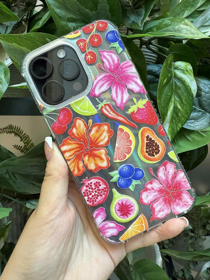 Instagram post by @maria_sidelkova for Skinnydip London. Caption reads: [...] on this fruity floral beauty from....