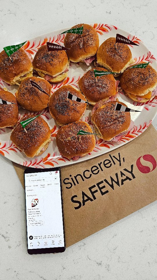Instagram post by @therockymtnmomma for Safeway. Caption reads: Game Day Essentials with @safeway 🏈
#sponsored....
