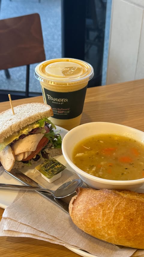 Instagram post by @michellevillafuerte for Panera Bread. Caption reads: [...] available only in select markets.....