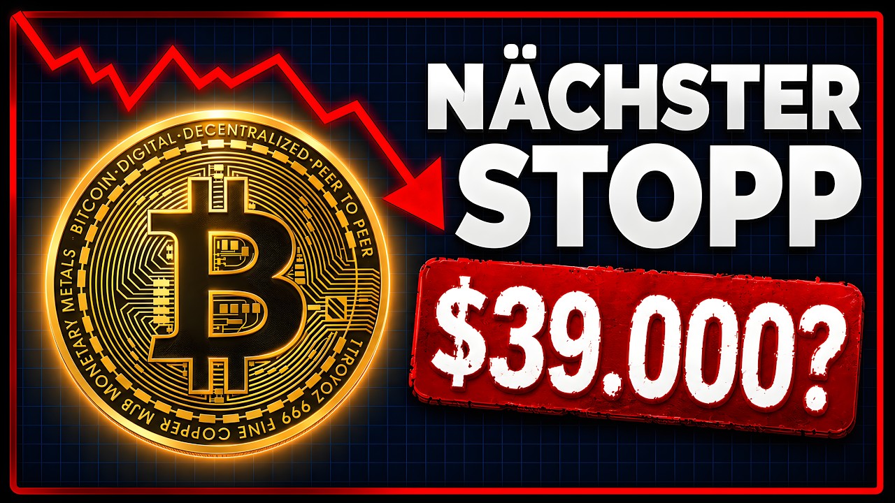 YouTube post by @morecryptoonline_de for Bitget. Caption reads: Bitcoin facing another crash? Why $39,000 remains....