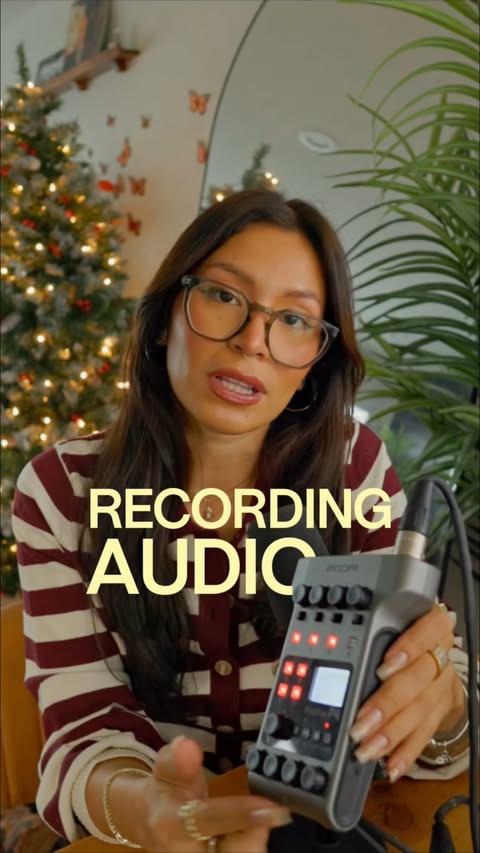Instagram post by @juliageezy for Shure. Caption reads: How I’m recording audio and voiceovers going into....