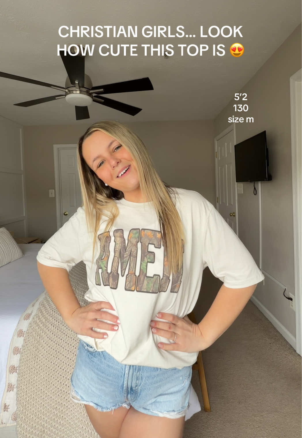 TikTok post by @laurenderham for PartyOnShop. Caption reads: [...] #christianapparel #christiangirls....
