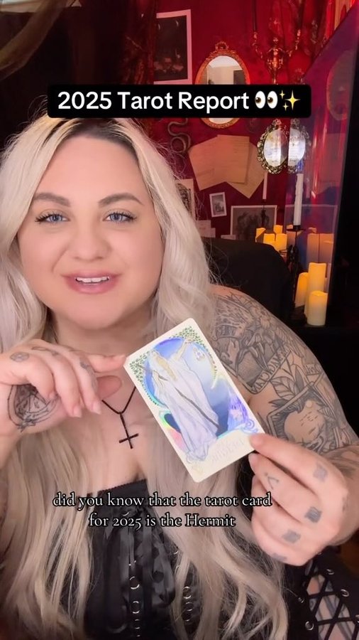 Instagram post by @natashajaderusilko for Astrology.com. Caption reads: 2025 is a Hermit Year, yall ✨ And I’m partnering....