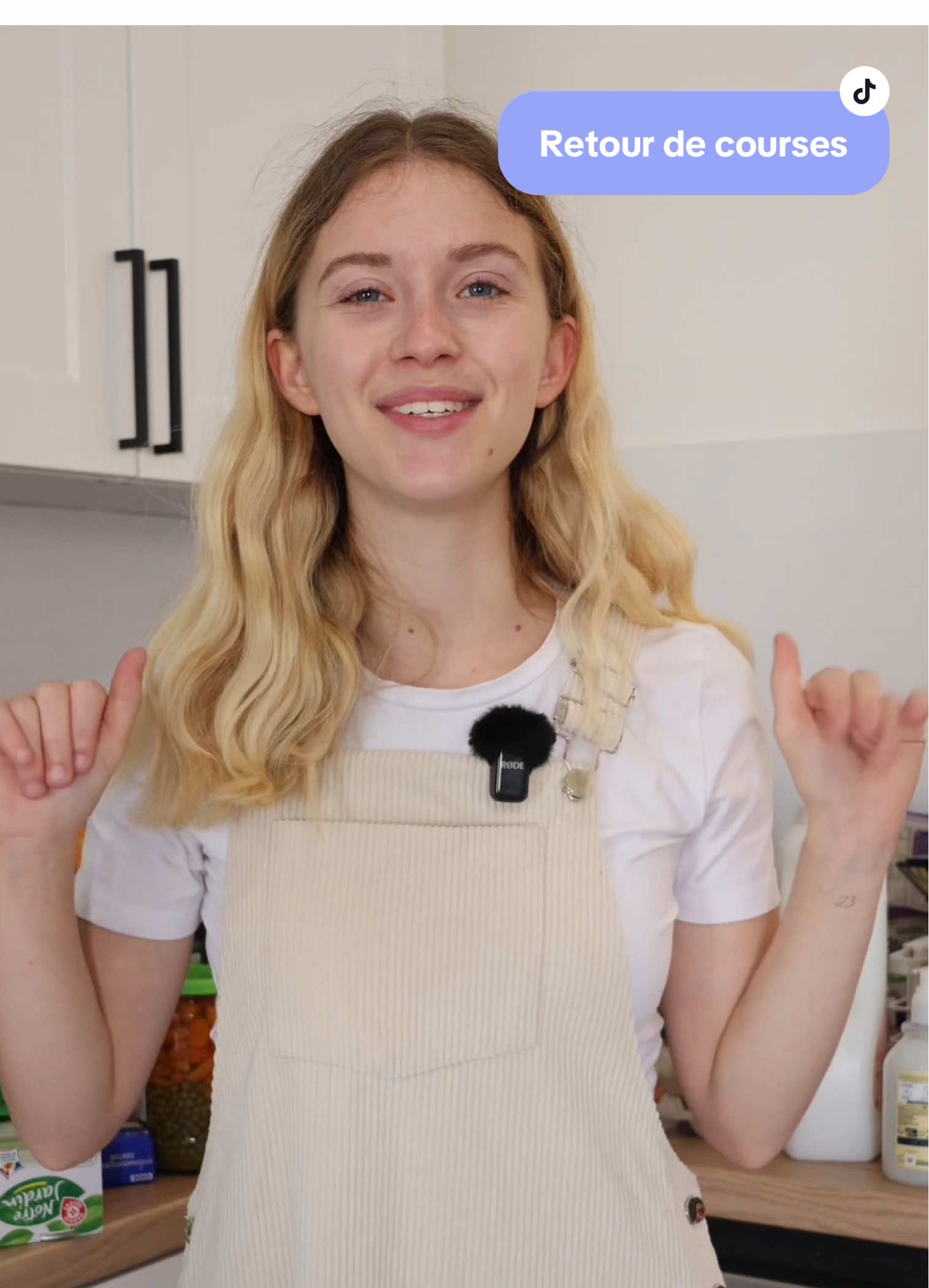 TikTok post by @chlooe.brn for E.Leclerc. Caption reads: [...] #courses #leclerc #jeuneparent #ideerepas....