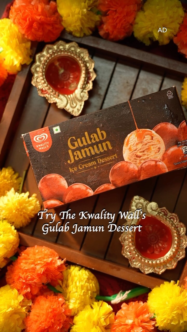 Instagram post by @the.chennai.foodie for Kwality Wall's. Caption reads: #AD Gulab Jamun+Ice-cream Fans🔥🤤😍

The Gulab....